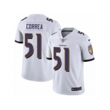 Men's Nike Baltimore Ravens #51 Kamalei Correa Vapor Untouchable Limited White NFL Jersey