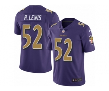 Men's Nike Baltimore Ravens #52 Ray Lewis Limited Purple Rush NFL Jersey