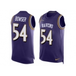 Men's Nike Baltimore Ravens #54 Tyus Bowser Elite Purple Player Name & Number Tank Top NFL Jersey