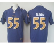 Men's Nike Baltimore Ravens  #55 Suggs Limited Purple Stitched NFL Limited Rush Jersey