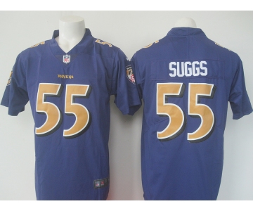 Men's Nike Baltimore Ravens  #55 Suggs Limited Purple Stitched NFL Limited Rush Jersey