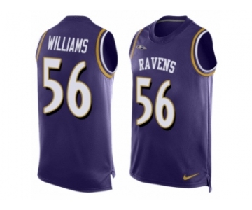 Men's Nike Baltimore Ravens #56 Tim Williams Elite Purple Player Name & Number Tank Top NFL Jersey