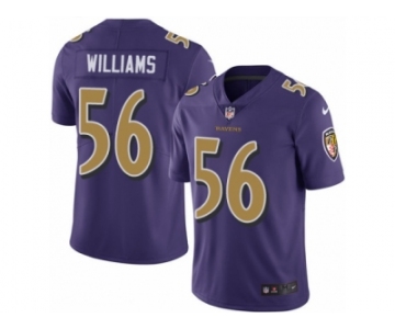 Men's Nike Baltimore Ravens #56 Tim Williams Limited Purple Rush NFL Jersey