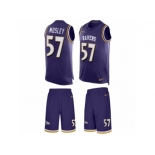 Men's Nike Baltimore Ravens #57 C.J. Mosley Limited Purple Tank Top Suit NFL Jersey