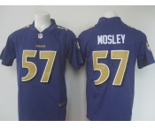 Men's Nike Baltimore Ravens #57 Mosley Limited Purple Stitched NFL Limited Rush Jersey