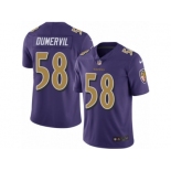 Men's Nike Baltimore Ravens #58 Elvis Dumervil Limited Purple Rush NFL Jersey