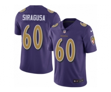 Men's Nike Baltimore Ravens #60 Nico Siragusa Limited Purple Rush NFL Jersey