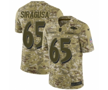 Men's Nike Baltimore Ravens #65 Nico Siragusa Limited Camo 2018 Salute to Service NFL Jersey