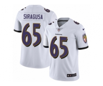 Men's Nike Baltimore Ravens #65 Nico Siragusa White Vapor Untouchable Limited Player NFL Jersey