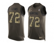 Men's Nike Baltimore Ravens #72 Alex Lewis Limited Green Salute to Service Tank Top NFL Jersey