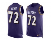 Men's Nike Baltimore Ravens #72 Alex Lewis Limited Purple Player Name & Number Tank Top NFL Jersey