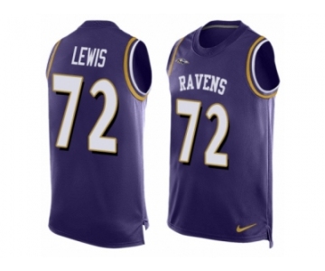 Men's Nike Baltimore Ravens #72 Alex Lewis Limited Purple Player Name & Number Tank Top NFL Jersey