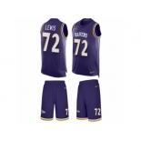 Men's Nike Baltimore Ravens #72 Alex Lewis Limited Purple Tank Top Suit NFL Jersey