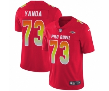 Men's Nike Baltimore Ravens #73 Marshal Yanda Limited Red AFC 2019 Pro Bowl NFL Jersey