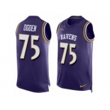 Men's Nike Baltimore Ravens #75 Jonathan Ogden Limited Purple Player Name & Number Tank Top NFL Jersey