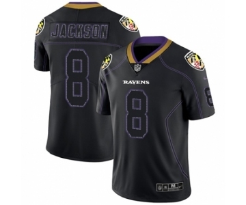 Men's Nike Baltimore Ravens #8 Lamar Jackson Limited Lights Out Black Rush NFL Jersey