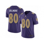 Men's Nike Baltimore Ravens #80 Crockett Gillmore Limited Purple Rush NFL Jersey