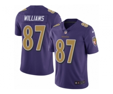 Men's Nike Baltimore Ravens #87 Maxx Williams Limited Purple Rush NFL Jersey