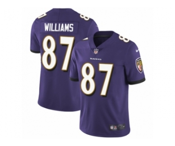 Men's Nike Baltimore Ravens #87 Maxx Williams Vapor Untouchable Limited Purple Team Color NFL Jersey