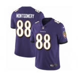 Men's Nike Baltimore Ravens #88 Ty Montgomery Purple Team Color Vapor Untouchable Limited Player NFL Jersey