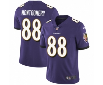 Men's Nike Baltimore Ravens #88 Ty Montgomery Purple Team Color Vapor Untouchable Limited Player NFL Jersey