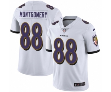 Men's Nike Baltimore Ravens #88 Ty Montgomery White Vapor Untouchable Limited Player NFL Jersey