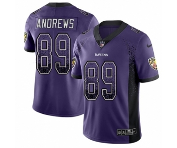 Men's Nike Baltimore Ravens #89 Mark Andrews Limited Purple Rush Drift Fashion NFL Jersey