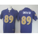 Men's Nike Baltimore Ravens #89 smith sr Limited Purple Stitched NFL Limited Rush Jersey