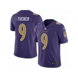 Men's Nike Baltimore Ravens #9 Justin Tucker Limited Purple Rush NFL Jersey