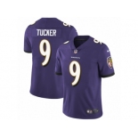 Men's Nike Baltimore Ravens #9 Justin Tucker Vapor Untouchable Limited Purple Team Color NFL Jersey