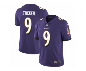 Men's Nike Baltimore Ravens #9 Justin Tucker Vapor Untouchable Limited Purple Team Color NFL Jersey