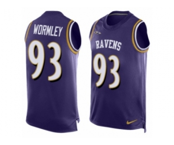 Men's Nike Baltimore Ravens #93 Chris Wormley Elite Purple Player Name & Number Tank Top NFL Jersey