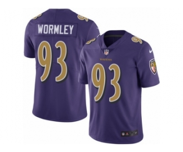 Men's Nike Baltimore Ravens #93 Chris Wormley Limited Purple Rush NFL Jersey