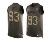 Men's Nike Baltimore Ravens #93 Lawrence Guy Limited Green Salute to Service Tank Top NFL Jersey