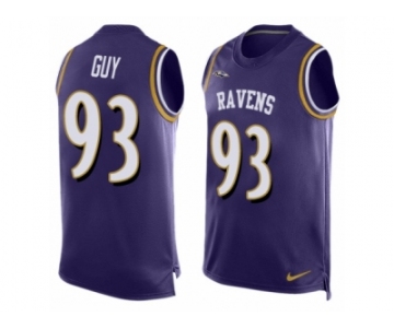 Men's Nike Baltimore Ravens #93 Lawrence Guy Limited Purple Player Name & Number Tank Top NFL Jersey