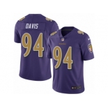 Men's Nike Baltimore Ravens #94 Carl Davis Limited Purple Rush NFL Jersey