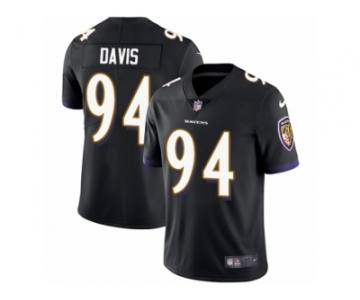 Men's Nike Baltimore Ravens #94 Carl Davis Vapor Untouchable Limited Black Alternate NFL Jersey