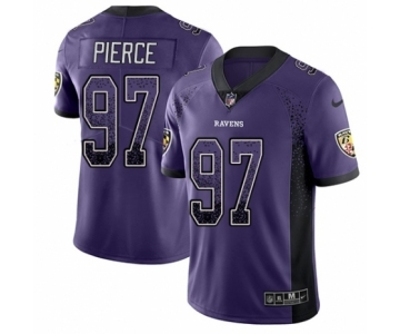 Men's Nike Baltimore Ravens #97 Michael Pierce Limited Purple Rush Drift Fashion NFL Jersey