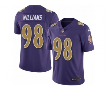 Men's Nike Baltimore Ravens #98 Brandon Williams Limited Purple Rush NFL Jersey