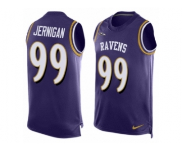 Men's Nike Baltimore Ravens #99 Timmy Jernigan Limited Purple Player Name & Number Tank Top NFL Jersey