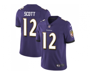 Nike Baltimore Ravens #12 Jaleel Scott Purple Team Color Men Stitched NFL Vapor Untouchable Limited Jersey