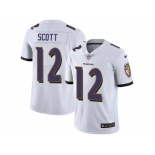 Nike Baltimore Ravens #12 Jaleel Scott White Men Stitched NFL Vapor Untouchable Limited Jersey