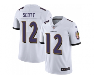 Nike Baltimore Ravens #12 Jaleel Scott White Men Stitched NFL Vapor Untouchable Limited Jersey