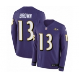 Nike Baltimore Ravens #13 John Brown Limited Purple Therma Long Sleeve NFL Jersey