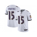 Nike Baltimore Ravens #15 Michael Crabtree White Men Stitched NFL Vapor Untouchable Limited Jersey