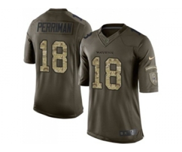 Nike Baltimore Ravens #18 Breshad Perriman Green Salute to Service Jerseys(Limited)