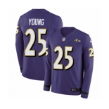 Nike Baltimore Ravens #25 Tavon Young Limited Purple Therma Long Sleeve NFL Jersey