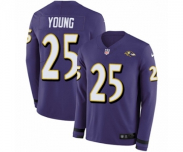 Nike Baltimore Ravens #25 Tavon Young Limited Purple Therma Long Sleeve NFL Jersey