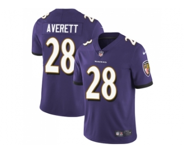 Nike Baltimore Ravens #28 Anthony Averett Purple Team Color Men Stitched NFL Vapor Untouchable Limited Jersey