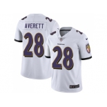 Nike Baltimore Ravens #28 Anthony Averett White Men Stitched NFL Vapor Untouchable Limited Jersey